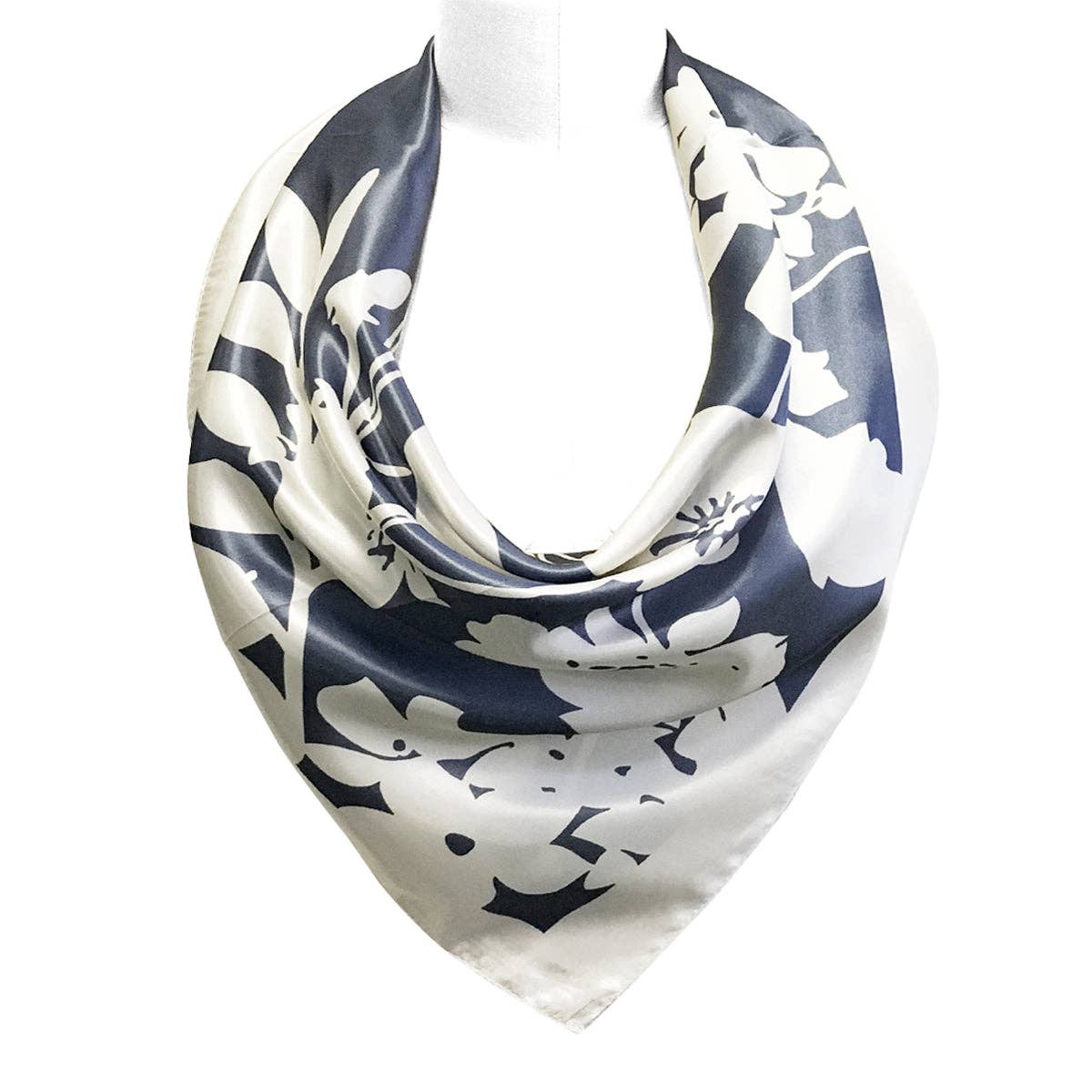 Wrapables.com - Wholesale Scarf - Women's - Wrapables Silk Satin Floral Neckerchief 35 x 35 Inch Square2