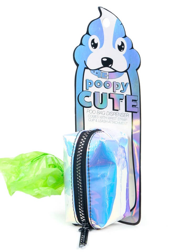 Cute Dog Poop Bag Holder Dispenser | Leash | Iridescent for wholesale by Fydelity