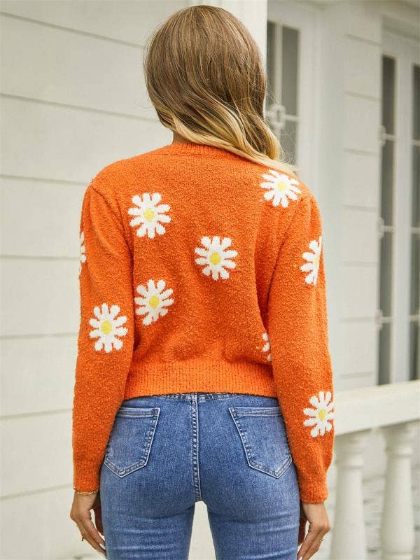 Miss Sparkling - Wholesale Pullover-trui - Dames - Trui met bloemen - Iets bijgesneden met lange mouwen5