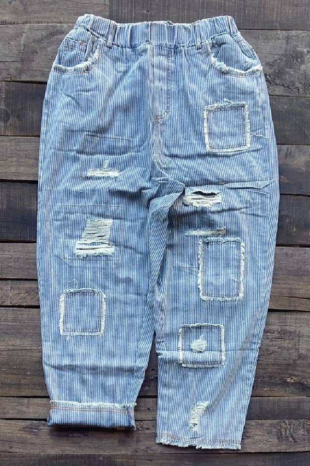 Jaded Gypsy - Wholesale Jeans - Women's - On The Road Striped Crop Pants
