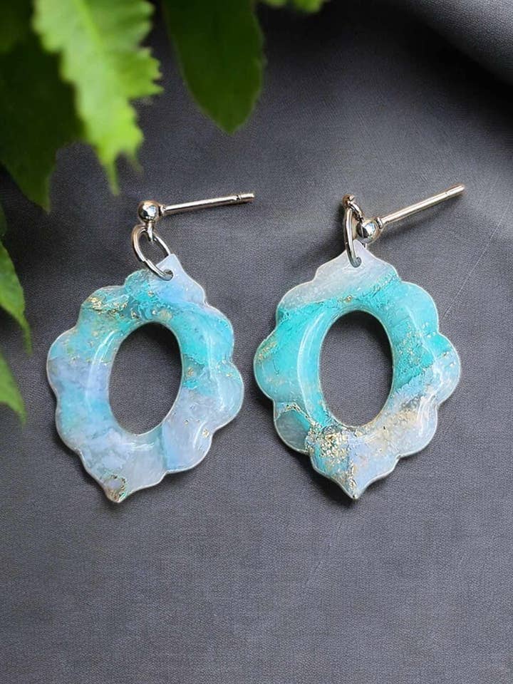 Light blue and mint earrings for wholesale by AviayaDesign