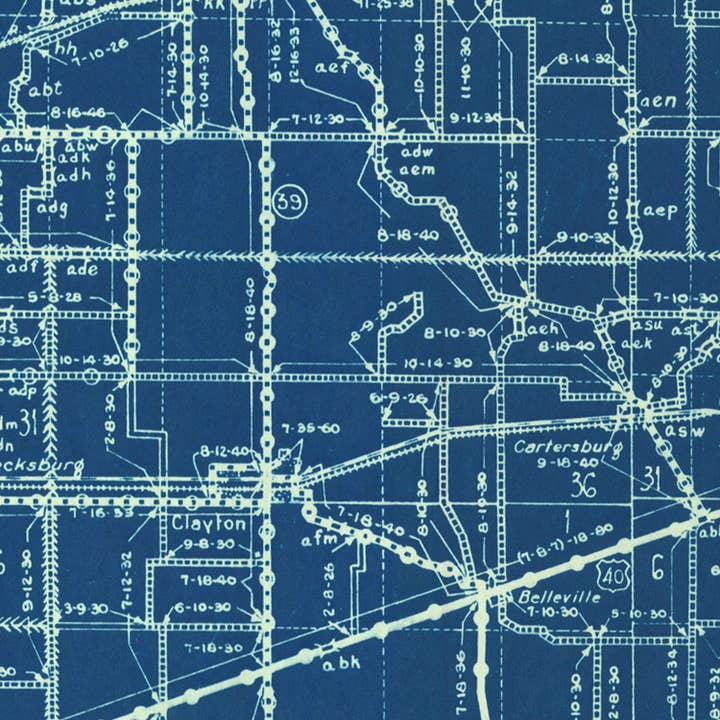 Ted's Vintage Art - Wholesale Map - Vintage Map of Hendricks County, Indiana 19363