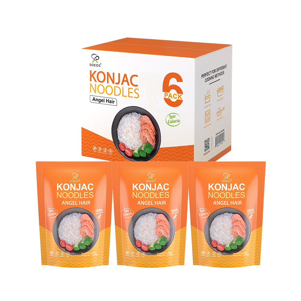soeos – wholesale Pasta – Soeos Konjac Noodles, Angel Hair Pasta, 8.8 oz (250g)*6 Pack0