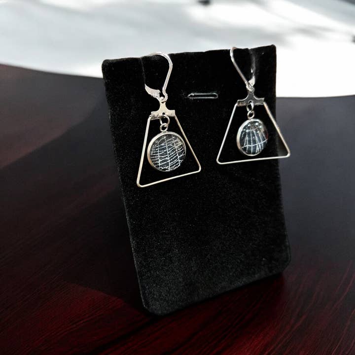 Hell Kitten RVA - Wholesale Dangle Earrings - Real Spiderweb Artsy Abstract Dangles