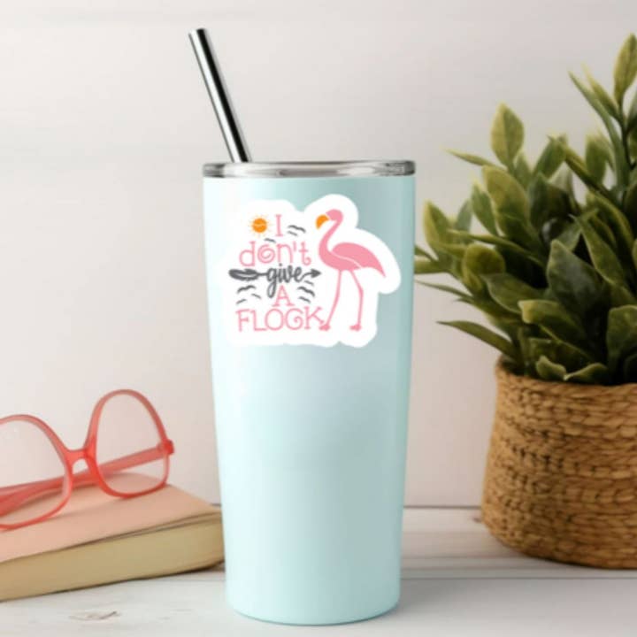 Blu Butterfly Stickers - Wholesale Sticker - Flamingo Sticker, Beach Sticker, I don't give a Flock3