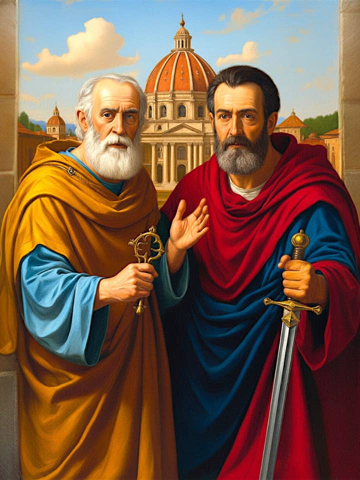 Canvas painting Saints Peter and Paul for wholesale by Costa Articoli Religiosi