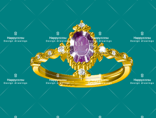 happyzzzsu - Wholesale Multi-Stone Ring - 925 Sterling Silver Gold Plated Amethyst Ring9