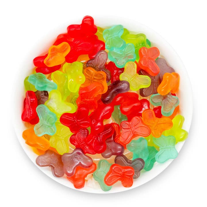 L'Orenta Nuts - Vente Bonbons gélifiés - Gummy Butterflies, assortiment de saveurs mini - Caisse de 25 lb2