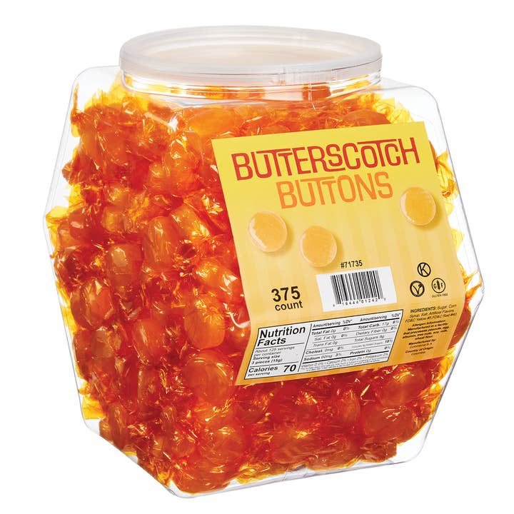 Kelli's - Wholesale Hard Candy - Butterscotch Buttons - Changemaker Display Tub