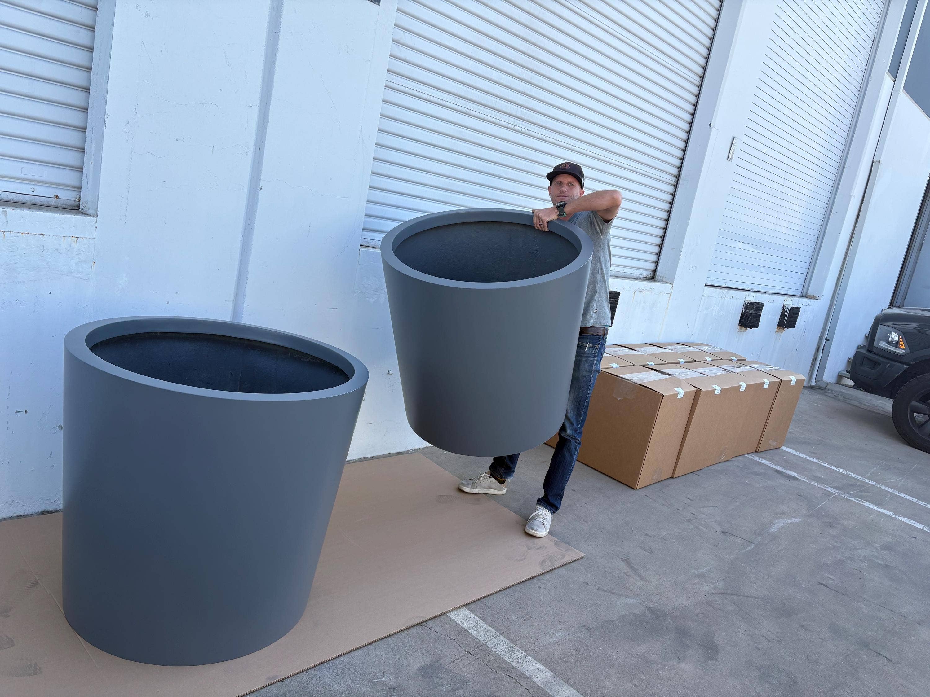 Tikal Composite Designs - Wholesale Plant Pot - Extra Large Round Fiberglass Tree Planter – 36" Diameter