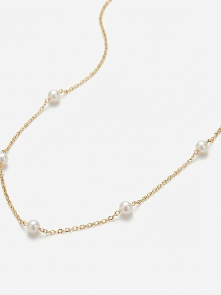 14KGF Necklace w/ five semi-precious stones - N363 for wholesale by Treisi