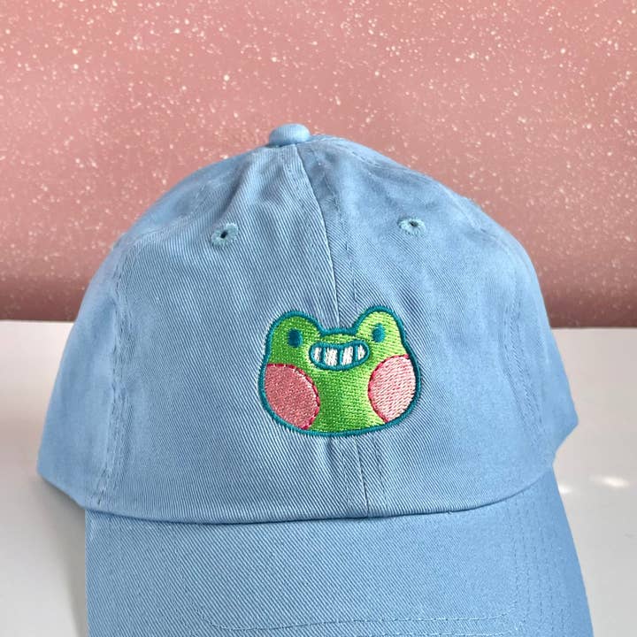 Peachie Patches - Wholesale Baseball Cap - Unisex - FROG EMOJI DAD HAT6