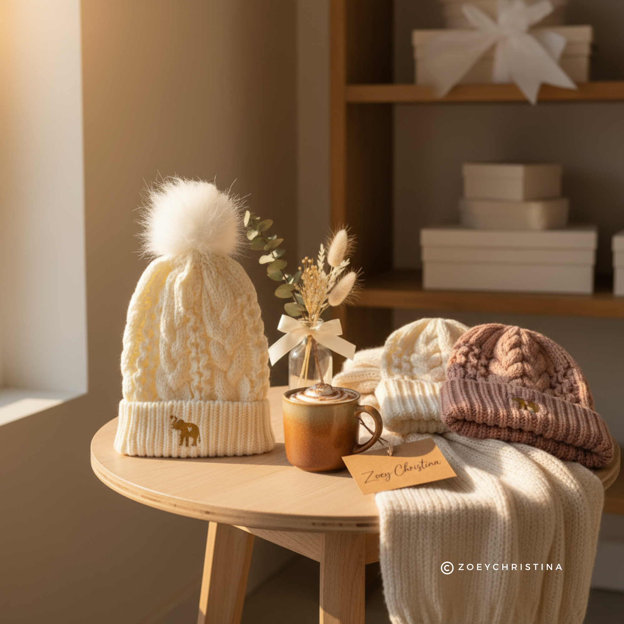 Zoey Christina - Wholesale Beanie - Women's - Elephant Embroidered Winter Hat8