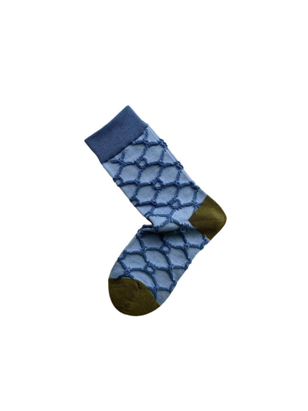 Funkyrel® Atzbranding Limited - Wholesale Socks - Women's - Rufia – Geometric Embossed Mid-Calf Socks0