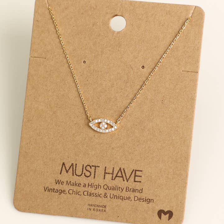 Fame Accessories - Wholesale Pendant/Charm Necklace - Evil Eye Jewel Pendant Necklace