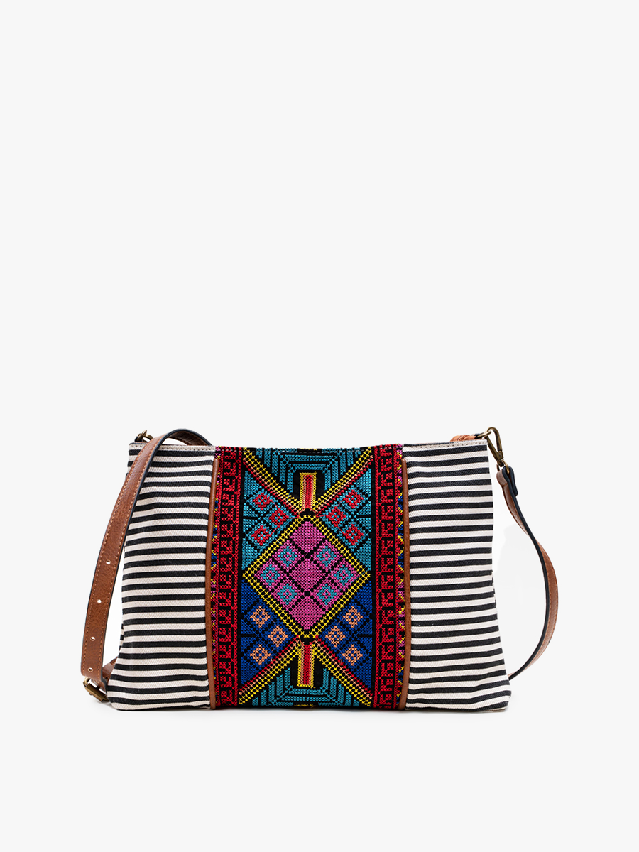 Jen & Co. - Wholesale Crossbody Bag - Women's - M1979 Felicity Aztec Embroidered Crossbody5