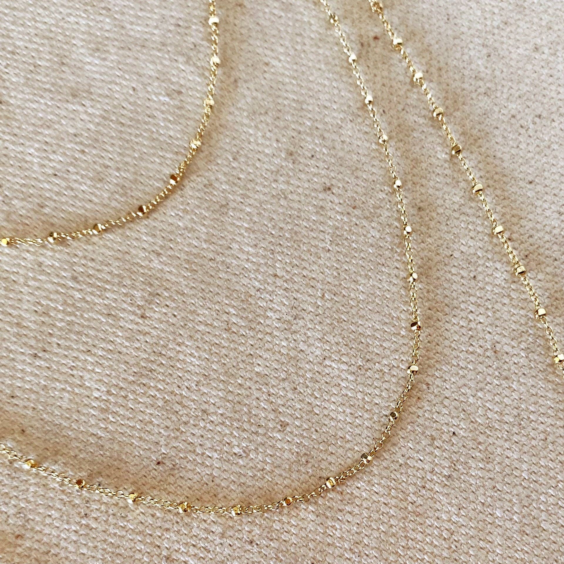 GoldFi - Vente Collier de perles - Chaîne perlée espacée 1 mm en or rempli 18 carats1