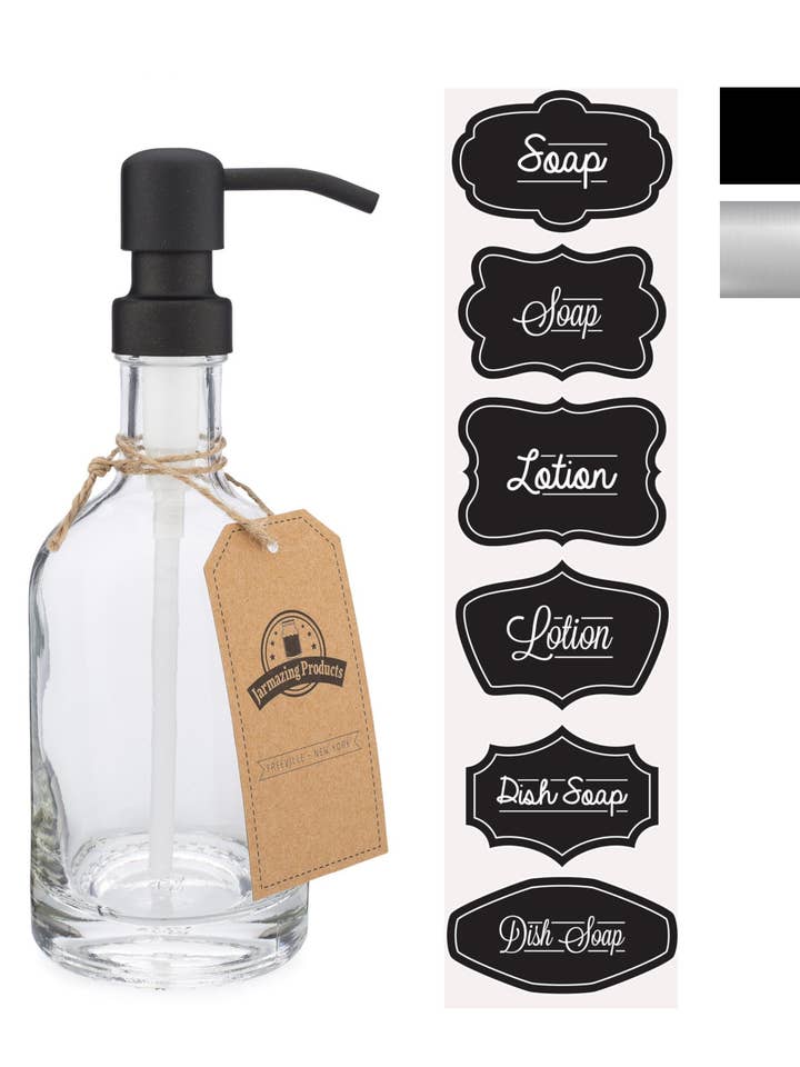 Tung glasflaske til sæbe og lotion, 355 ml med pumpe for engroshandel hos Jarmazing Products