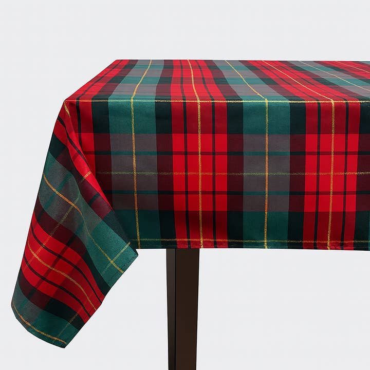 Classic Tartan Plaid Holiday Tablecloth for wholesale by Fennco Styles