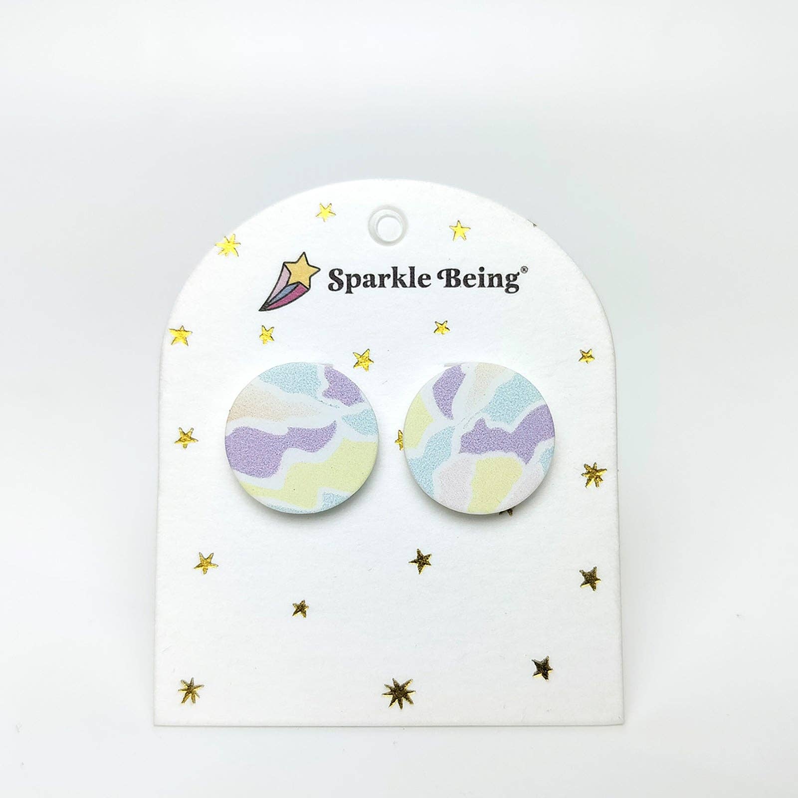 Sparkle Being - Wholesale Stud/post earrings - Round Pastel Mosaic Stud Earrings3