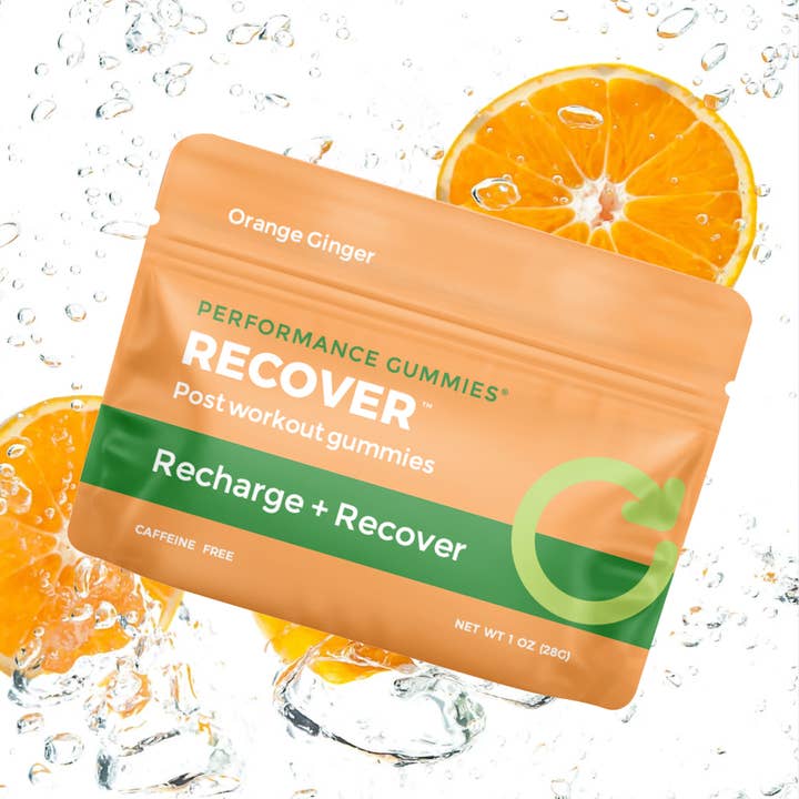 Post-Workout Recover Gummy Shots | 12-pack, Orange Ginger for wholesale by Seattle Gummy Company