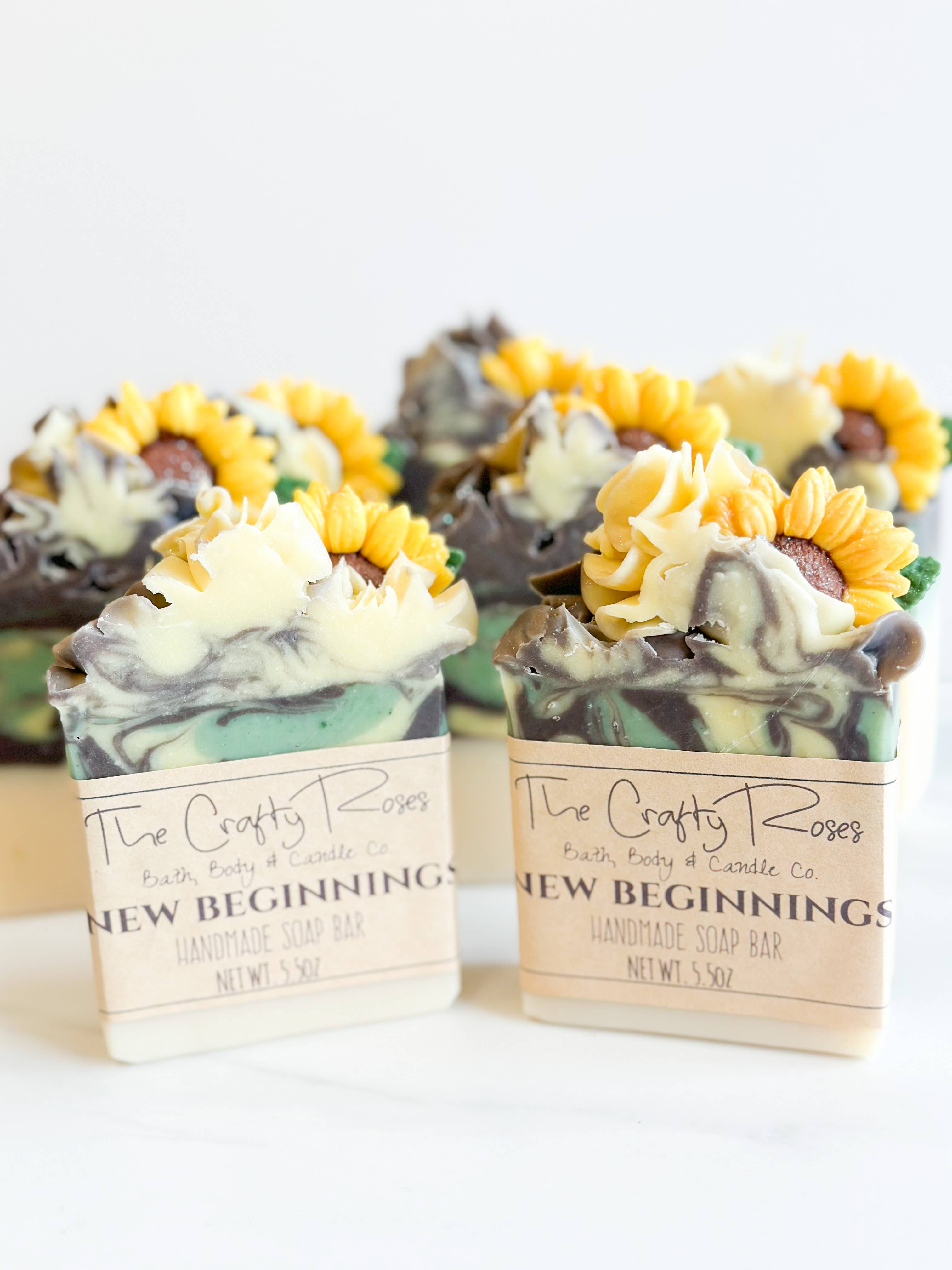 The Crafty Roses - Venta al por mayor Pastilla de jabón - Jabón New Beginnings con Girasol2
