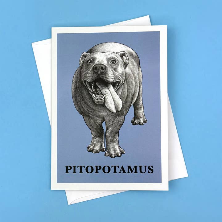 Pitopotamus 5x7" Greeting Card for wholesale by Whatif Creations