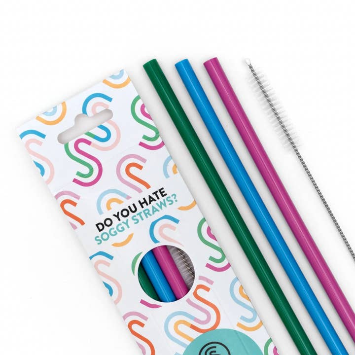 The Silicone Straw Company - Wholesale Drinking Straw - Eco-friendly Reusable Silicone Straws (3 Pack)2