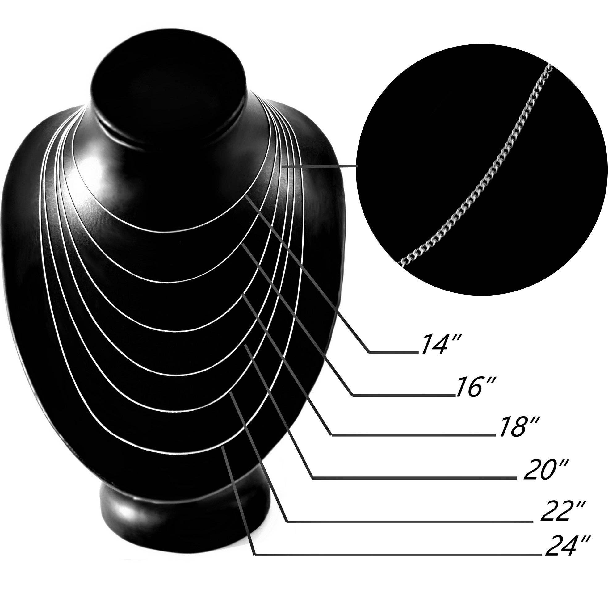 SilverAmber Jewellery - Venta al por mayor Collares de cadenas y eslabones - Delicada cadena curb de plata esterlina 925 hecha en Italia - GCH0053