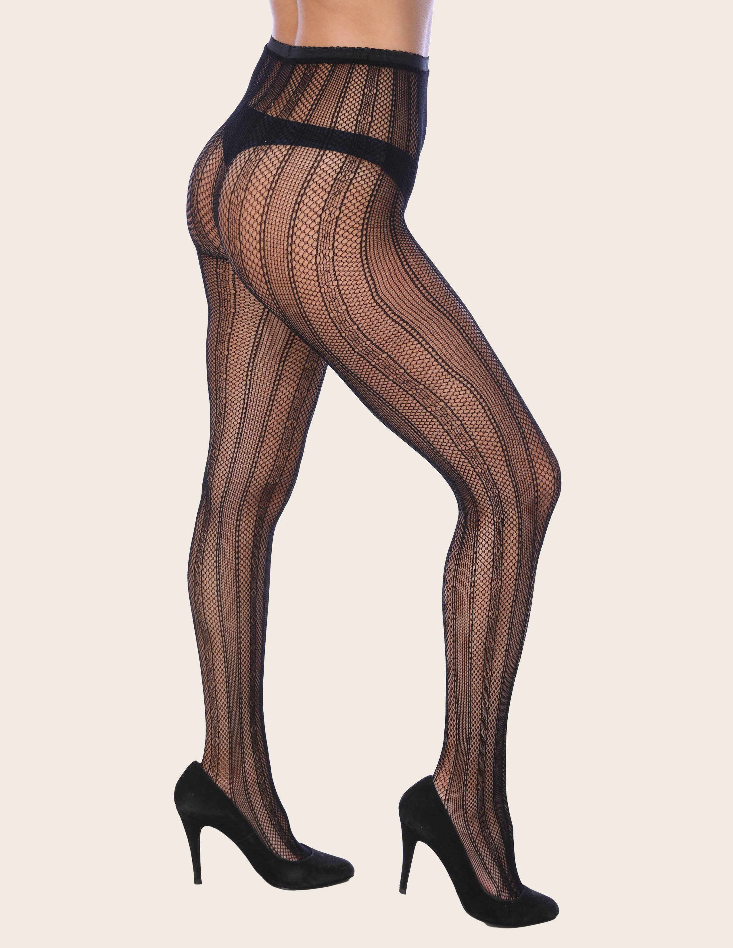 Isadora, Tipi toe, & James Fiallo - Wholesale Tights - Women's - Women Isadora Black Patterned Fishnet Sexy Fashion Tights9
