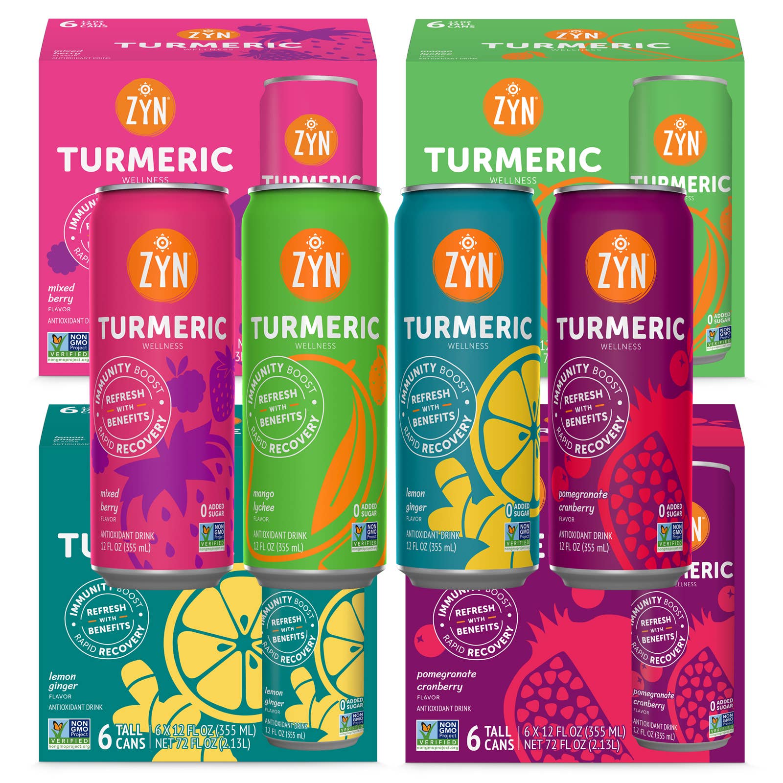 ZYN-Immunity & Recovery - Wholesale Wellness Juice/Tonic - STARTER Pack!  Immunity & Recovery Turmeric Wellness Drinks1