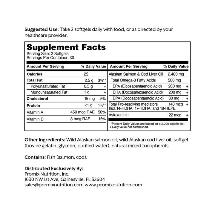 Promix - Wholesale Oral Supplement/Vitamin - Fish Oil + Cod Liver1