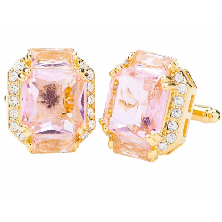 Dubal Brothers - Wholesale Cufflinks - Vittorio Vico Rectangular Colored Diamond Flanked Crystal Cufflinks (CL 74XX) by Classy Cufflinks12