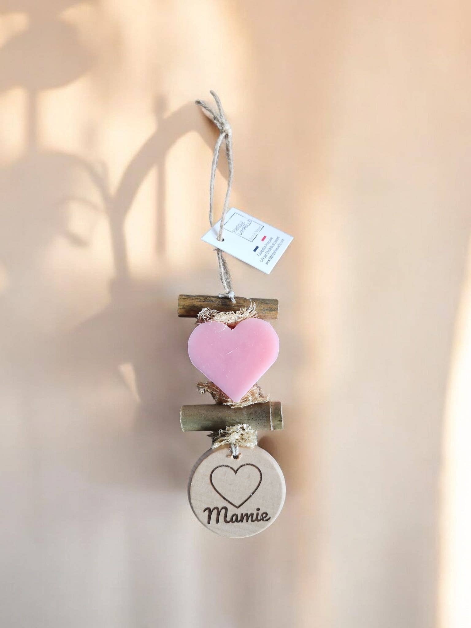 fabrique lomaelle - Wholesale Soap Set - Braid 1 Pink Heart Soap 1 Engraved Wood Round "Grandma"1