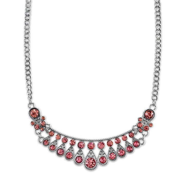 2028 Jewelry Light Amethyst Purple Color Crystal Bib for wholesale by 1928 Jewelry