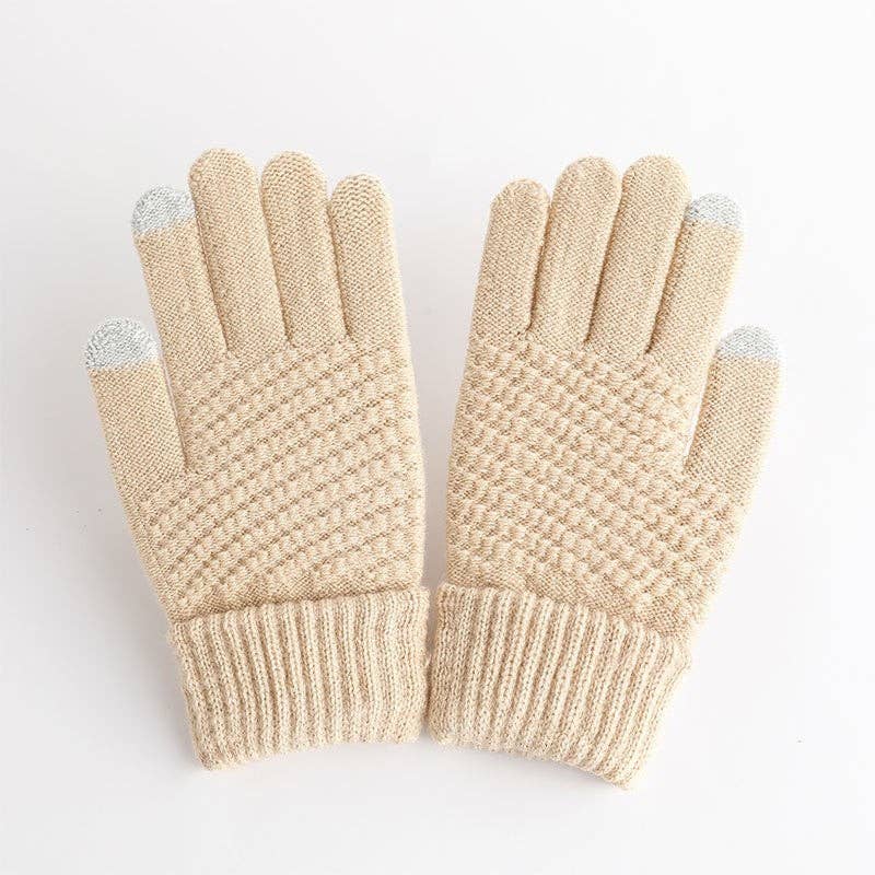 FurDecoration - Wholesale Gloves - Women's - Fashion Touch Screen Jacquard Plus Velvet Gloves6