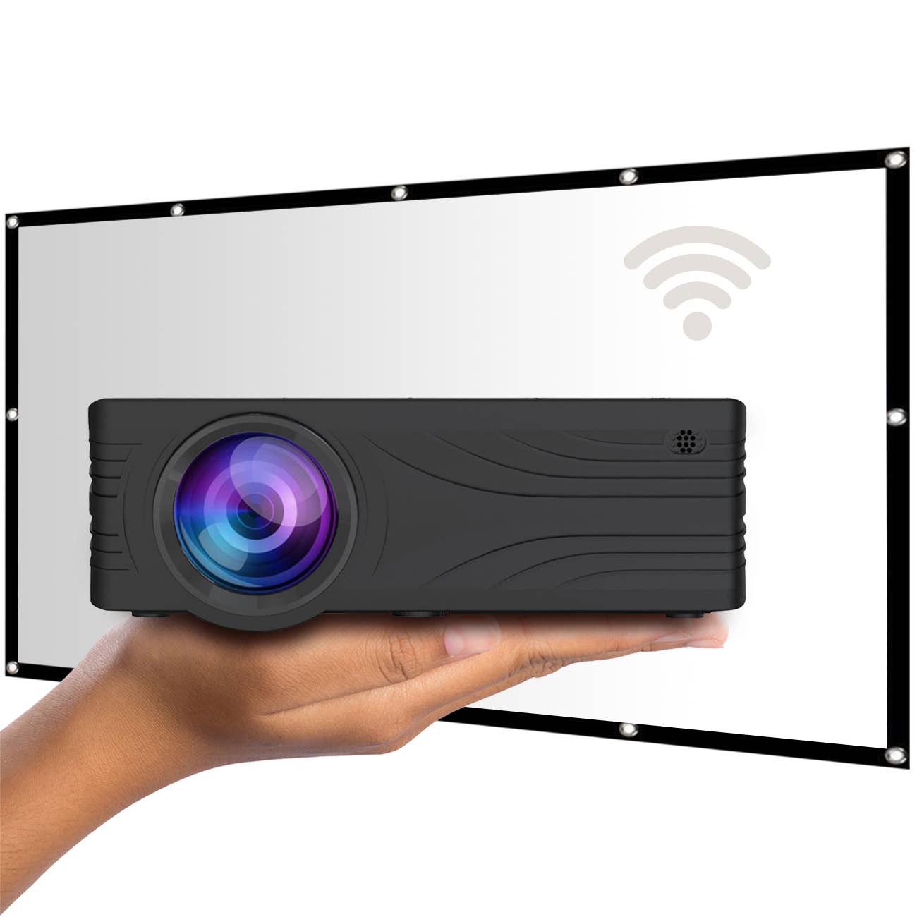 LA VAGUE (VEHNS GROUP) - Vente Projecteur portable – enfant - Projecteur LED Wi-Fi LV-HD240 avec écran LV-STA100FP0