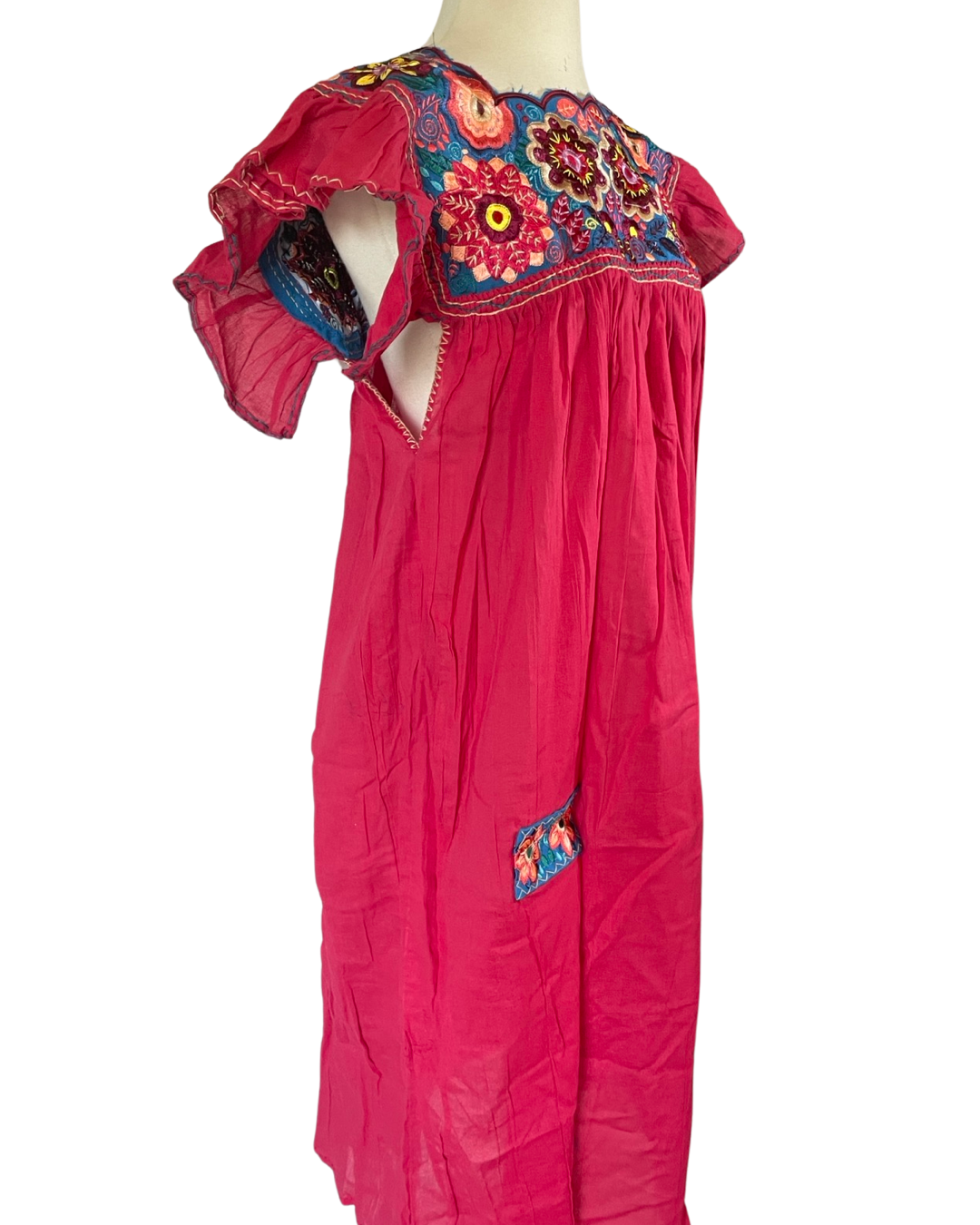 Pink and Silver – Vestido - Mulher por atacado – Vestido de jugo bordado mexicano
 (Várias cores disponíveis)12