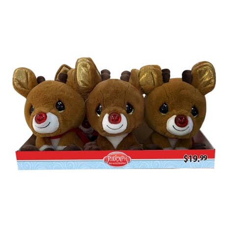 Precious Moments - Wholesale Stuffed/Plush Toy - Kids & Baby - Rudolph 9” LED Plush 6-unit Display