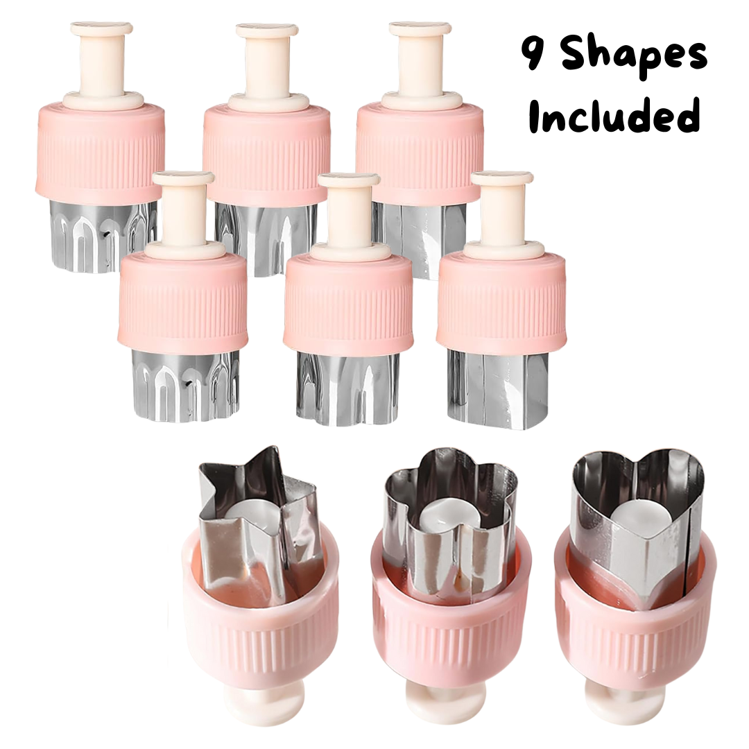 Mum Made Yum – wholesale Köksverktyg/-pryl – Frukt- och grönsaksskivare (med tryckare) - 9-delars set2