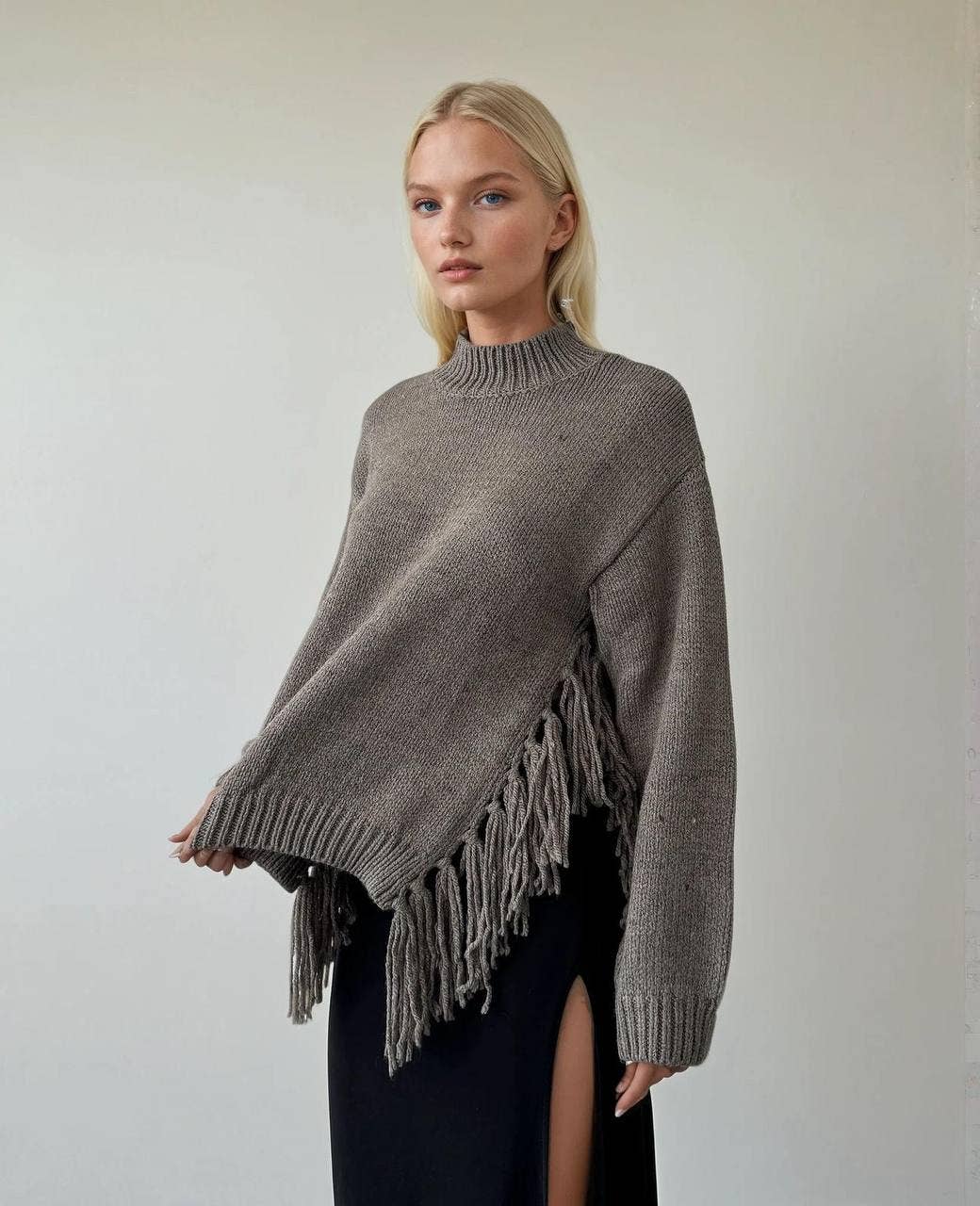 Anaz – wholesale Knitted jumper – Women′s – Fringe Side Sweaters0