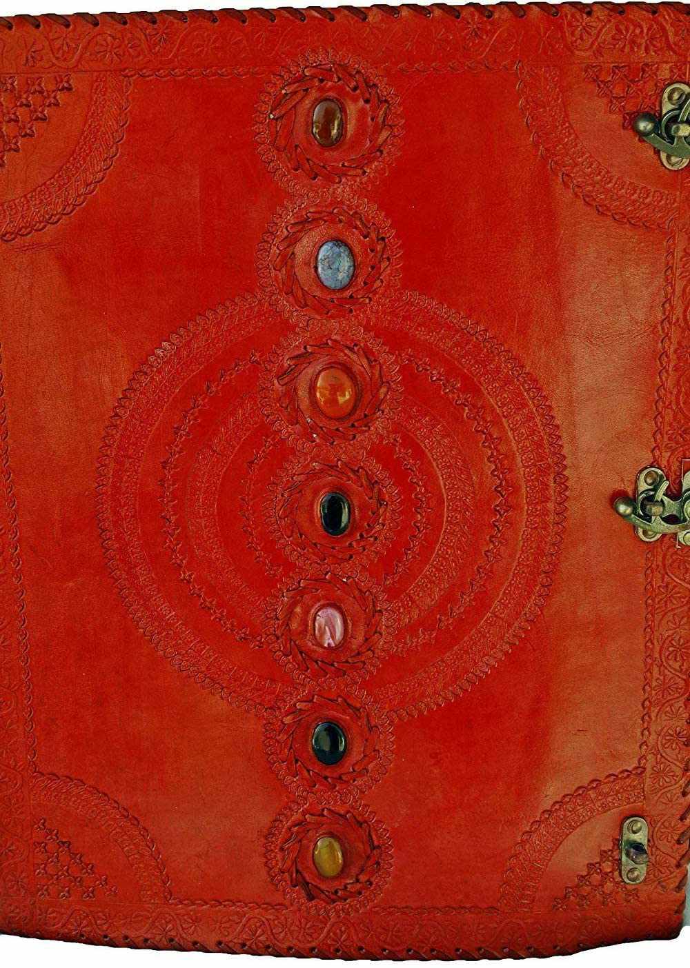 Tuzech Leather - Wholesale Journal/Diary - Seven Chakra Leather Journal – Handmade Embossed Diary 13"24