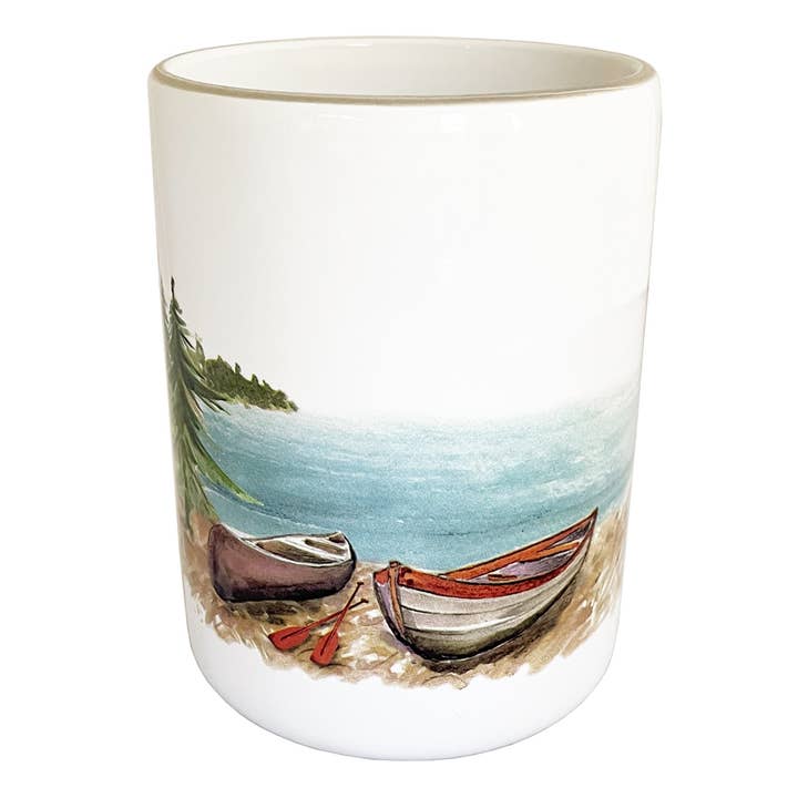 Canoe - A Day at the Lake Wine Bottle/Utensil Holder for wholesale by Abbiamo Tutto