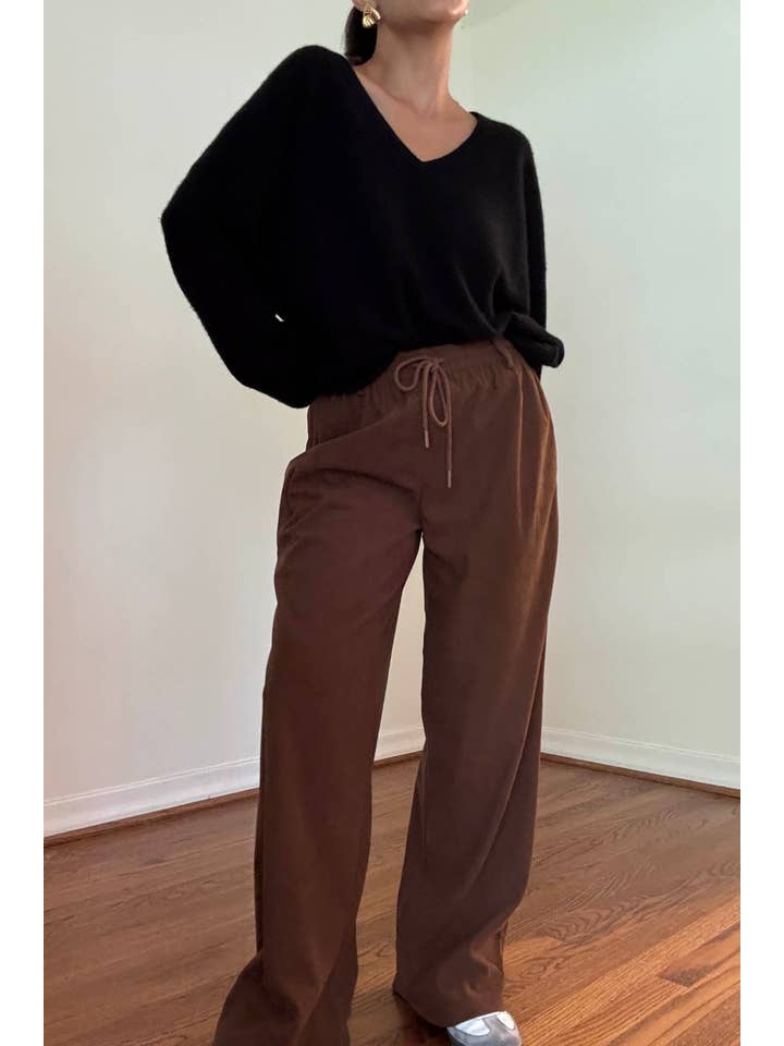 Salty - Wholesale Pants - Women's - CORD DRAWSTRING WIDE PANTS17