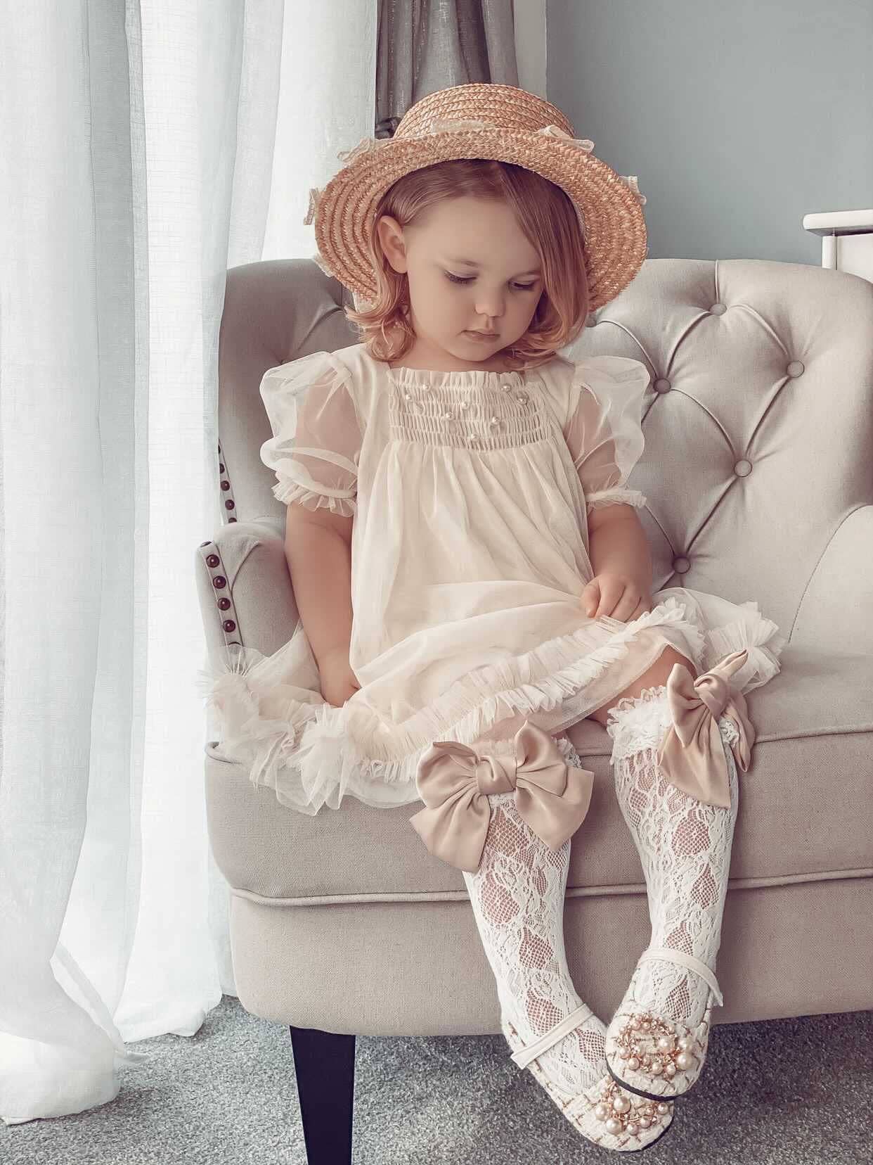 Petite Maison Kids – Vestido - Crianças por atacado – Vestido Bella de tule marfim amanteigado12