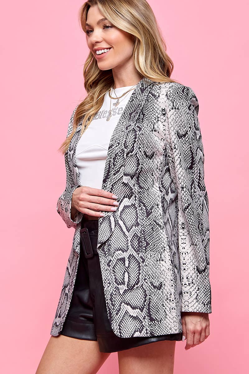 snake snakeskin long sleeve suit coat blazer . for wholesale on Faire5