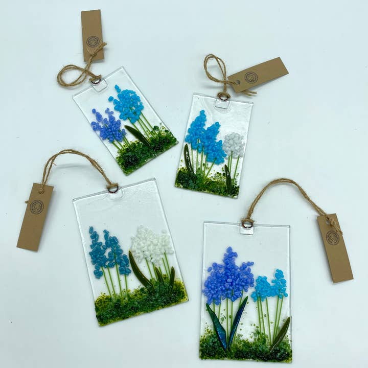 Glass Source Studios - Vendita all'ingrosso Acchiappasole - Mini Suncatcher da giardino Magick in vetro fuso (mix azzurro)4