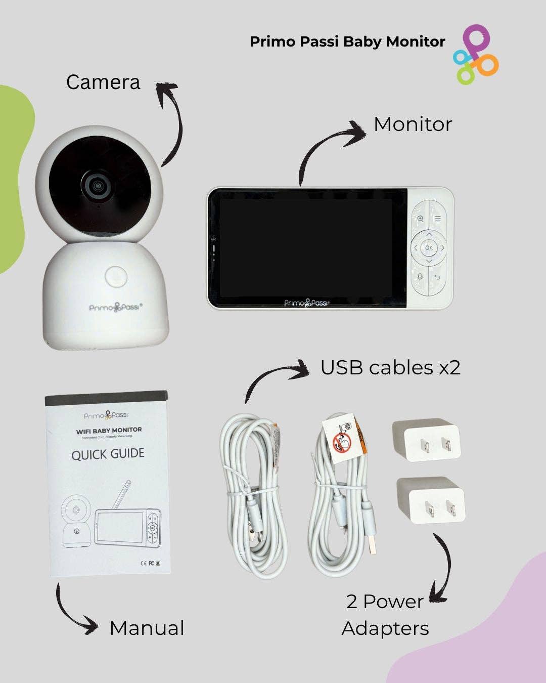 Primo Passi – Großhandel Babyphone mit Kamera – Primo Passi - Intelligenter WLAN-Baby-Monitor mit 5” HD-Bildschirm1