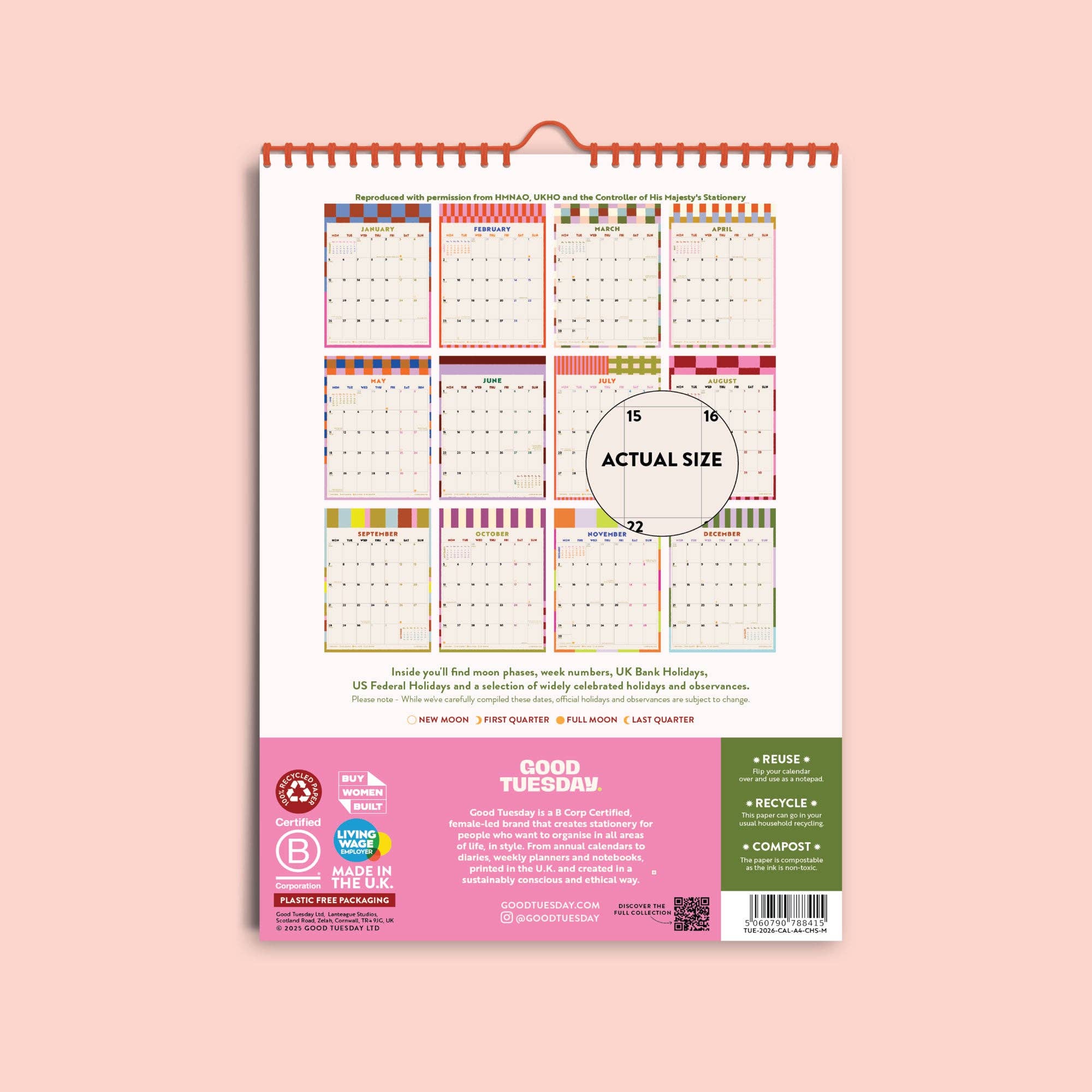 Good Tuesday (Once Upon a Tuesday) - Wholesale Calendar - 2026 Calendar | Checks & Stripes | A42