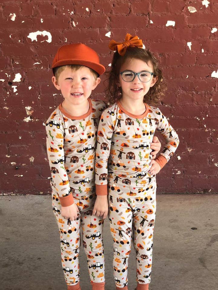 Fall Vibes & Everything Nice 2pc Pajama Set for wholesale by Bells & Rainbows by TND